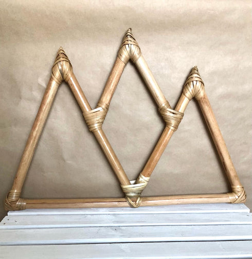 rattan wall art - mountains